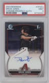 Druw Jones from the 2023 Bowman  set graded by PSA and given an overall grade of 9.