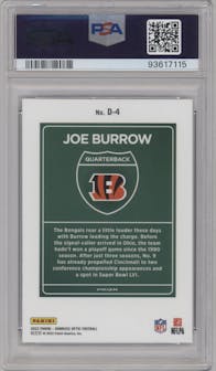 Joe Burrow from the 2023 Donruss Optic set graded by PSA and given an overall grade of 10.