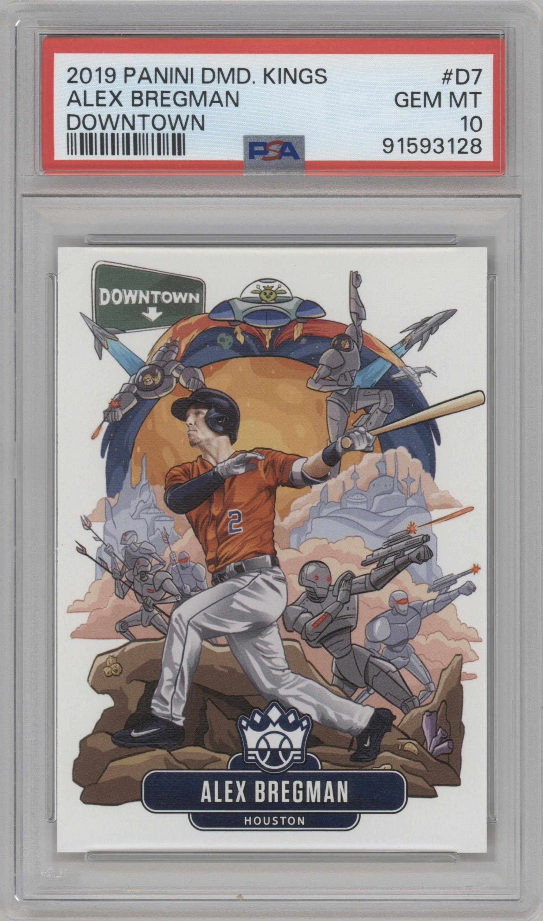 Alex Bregman from the 2019 Panini Diamond Kings set graded by PSA and given an overall grade of 10.