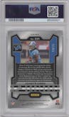 Jahmyr Gibbs from the 2023 Panini Prizm set featuring a Blue Shimmer parallel graded by PSA and given an overall grade of 9.
