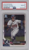 Ronald Acuna from the 2018 Bowman set graded by PSA and given an overall grade of 10.