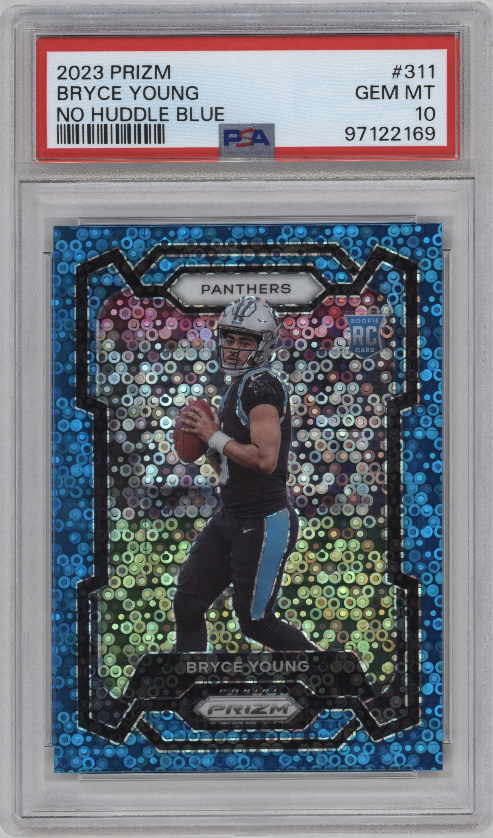 2023 Panini Prizm Bryce Young No Huddle Blue #311 PSA 10