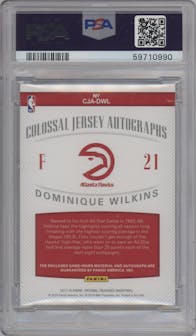 Dominique Wilkins from the 2017-18 Panini National Treasures set graded by PSA and given an overall grade of 9.