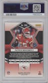 Patrick Mahomes II from the 2022 Panini Mosaic set featuring a Honeycomb parallel graded by PSA and given an overall grade of 10.