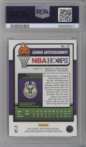 Giannis Antetokounmpo from the 2023-24 Panini Haunted Hoops set featuring a Holo Candy parallel graded by PSA and given an overall grade of 10.