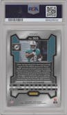 De'Von Achane from the 2023 Panini Prizm set featuring a Lazer parallel graded by PSA and given an overall grade of 10.