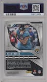 Evan Engram from the 2024 Panini Prizm set featuring a Choice Cherry Blossom Prizm parallel graded by PSA and given an overall grade of 8.