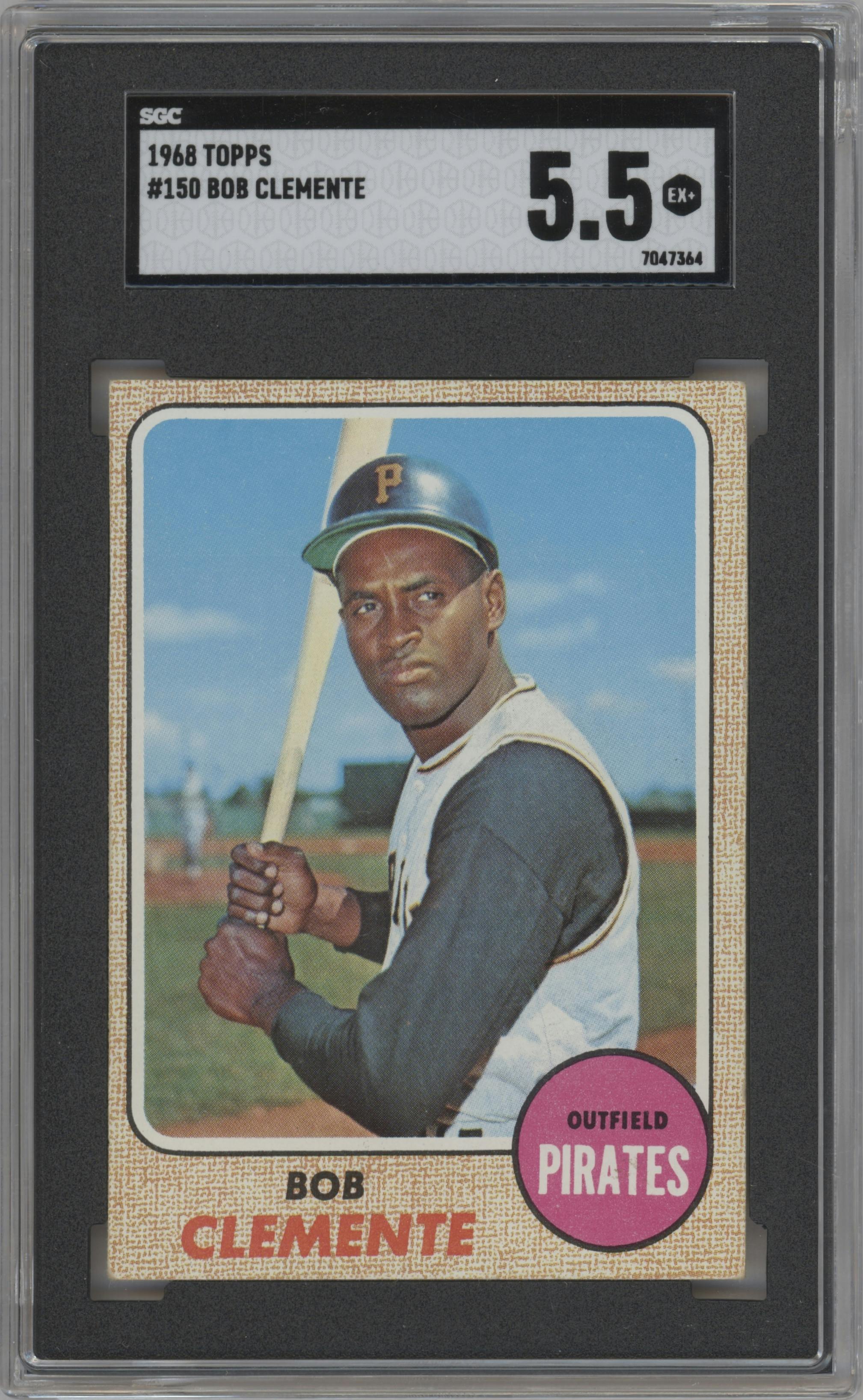 Bob Clemente from the 1968 Topps set graded by SGC and given an overall grade of 5.5.