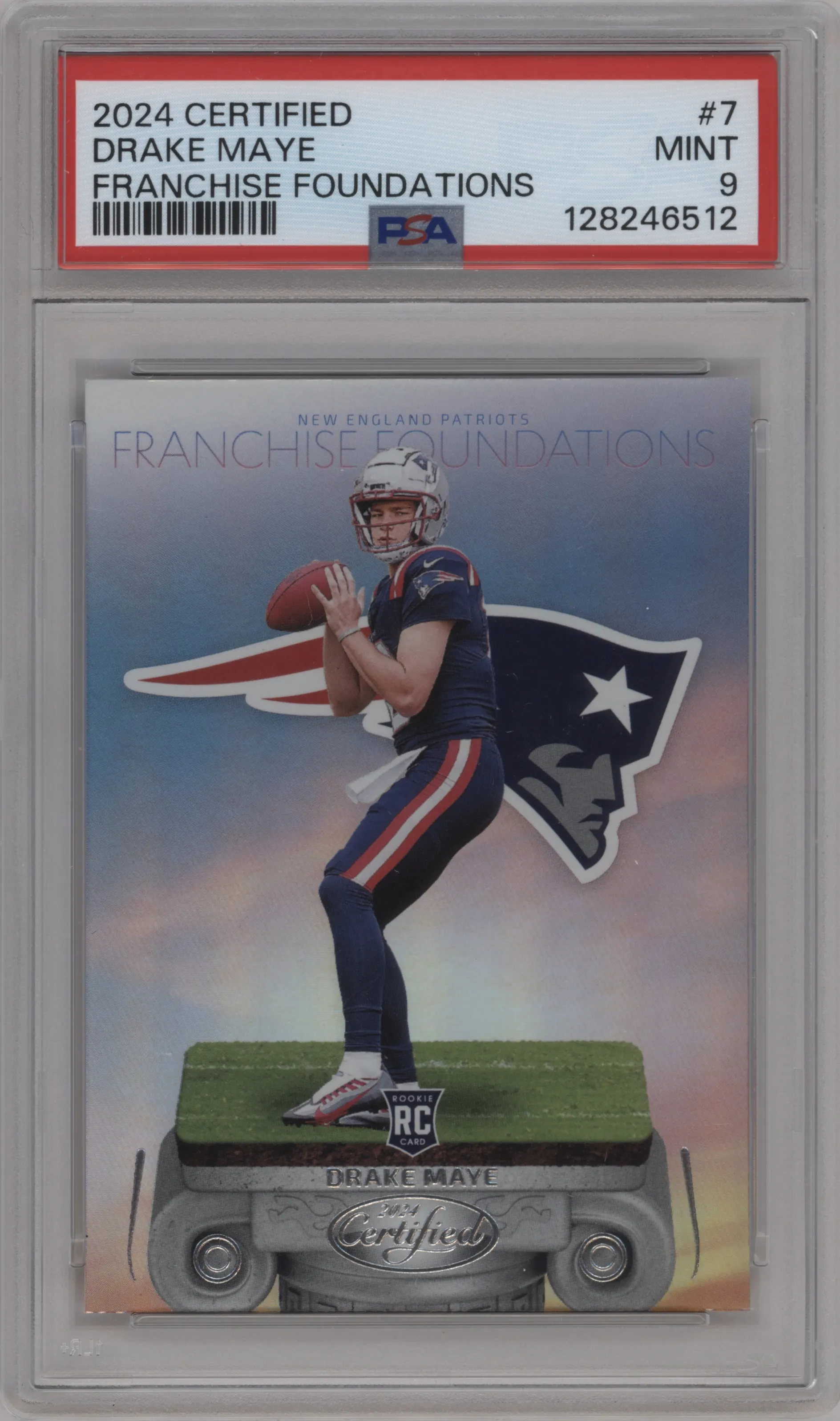 2024 Panini Certified Franchise Foundations Drake Maye PSA 9