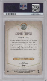Shohei Ohtani from the 2018 Topps Gypsy Queen set graded by PSA and given an overall grade of 10.
