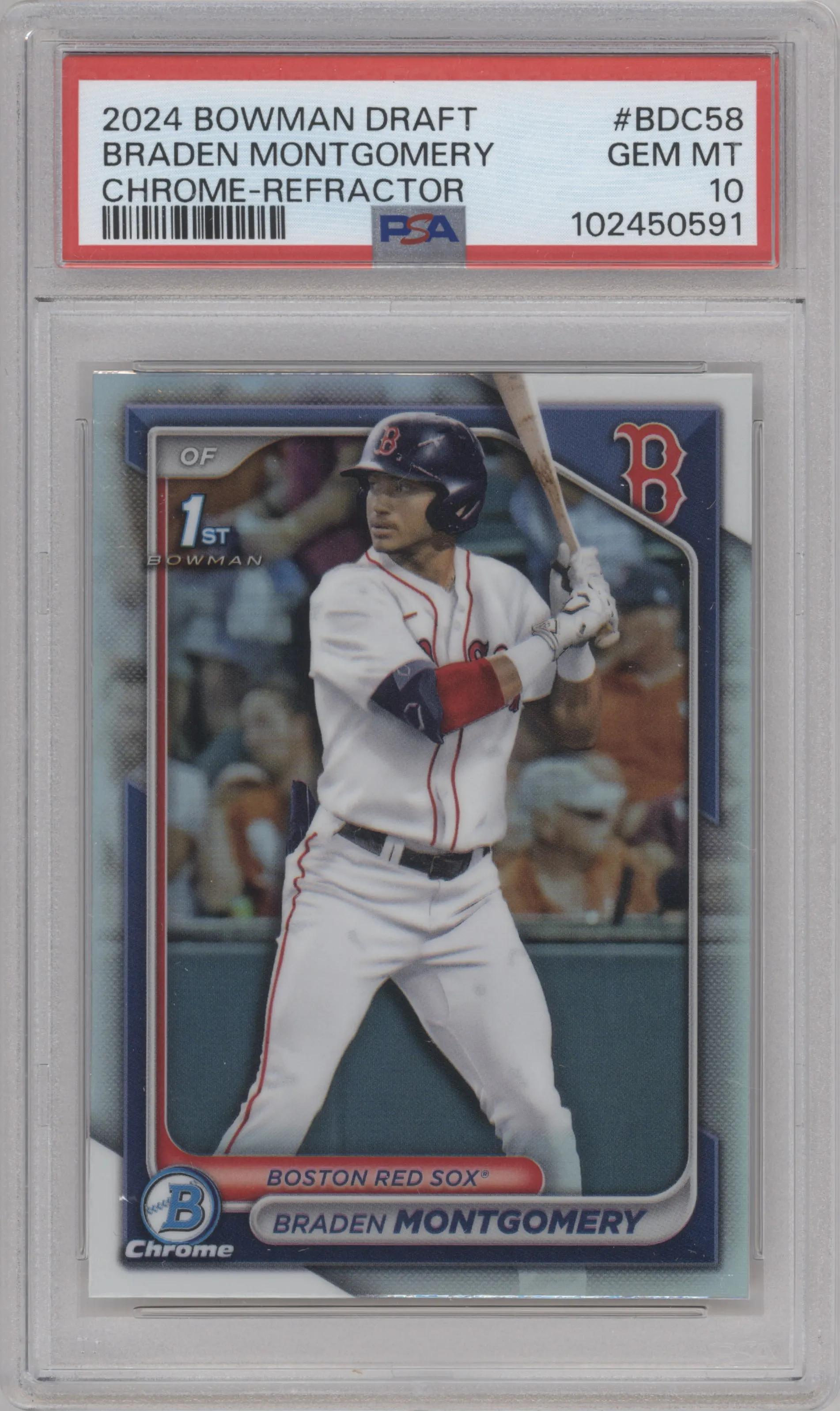 2024 Bowman Draft Chrome Braden Montgomery Refractor PSA 10