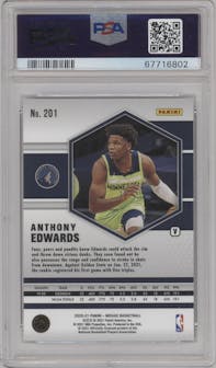 Anthony Edwards from the 2020-21 Panini Mosaic set graded by PSA and given an overall grade of 9.