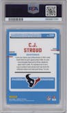 C.J. Stroud from the 2023 Panini Donruss set graded by PSA and given an overall grade of 10.