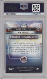 Jarred Kelenic from the 2018 Bowman’s Best set graded by PSA and given an overall grade of 10.