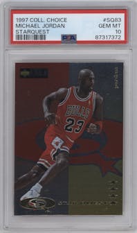 Michael Jordan from the 1997-98 Upper Deck Collector's Choice set graded by PSA and given an overall grade of 10.