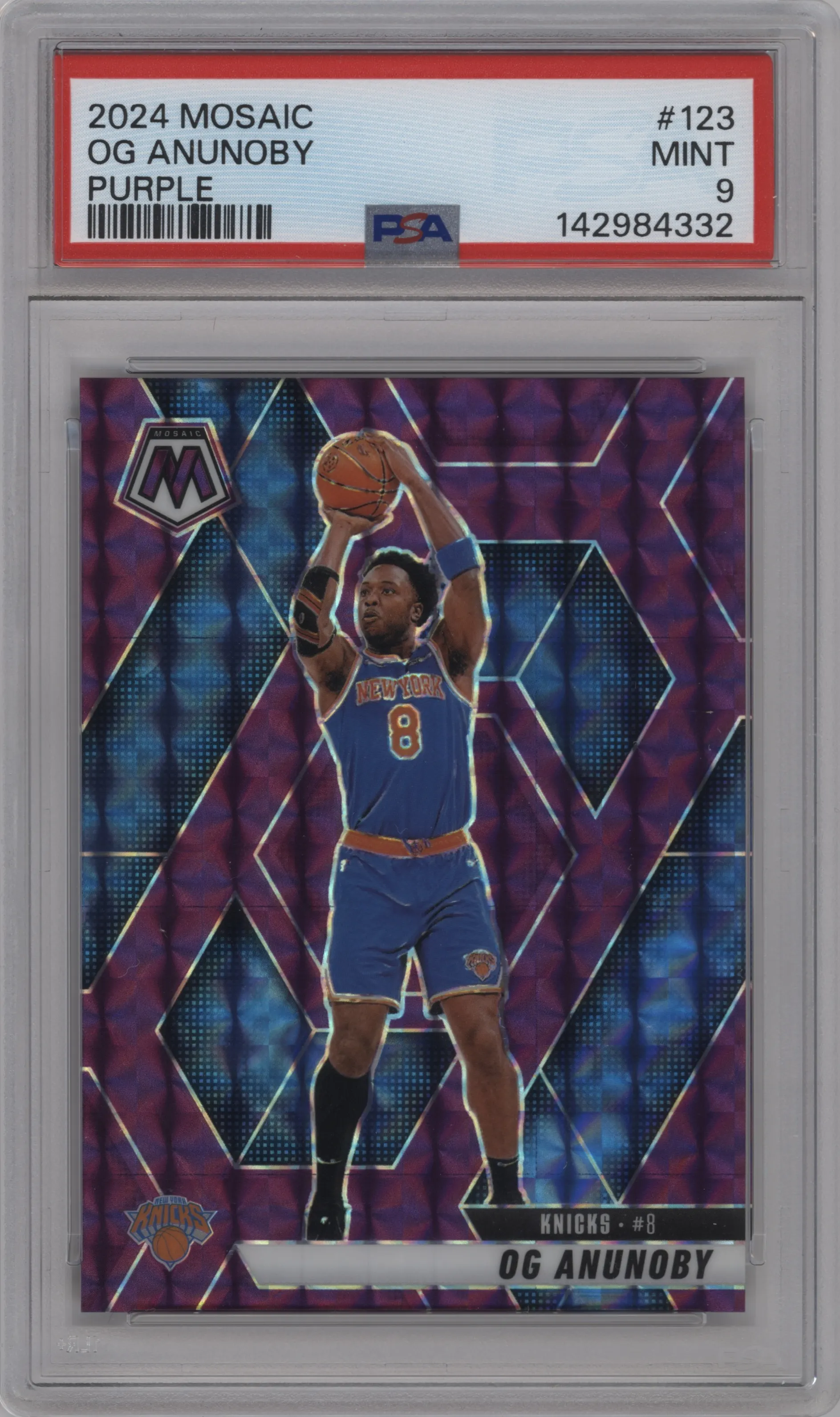 2024 Panini Mosaic OG Anunoby Purple Mosaic PSA 9