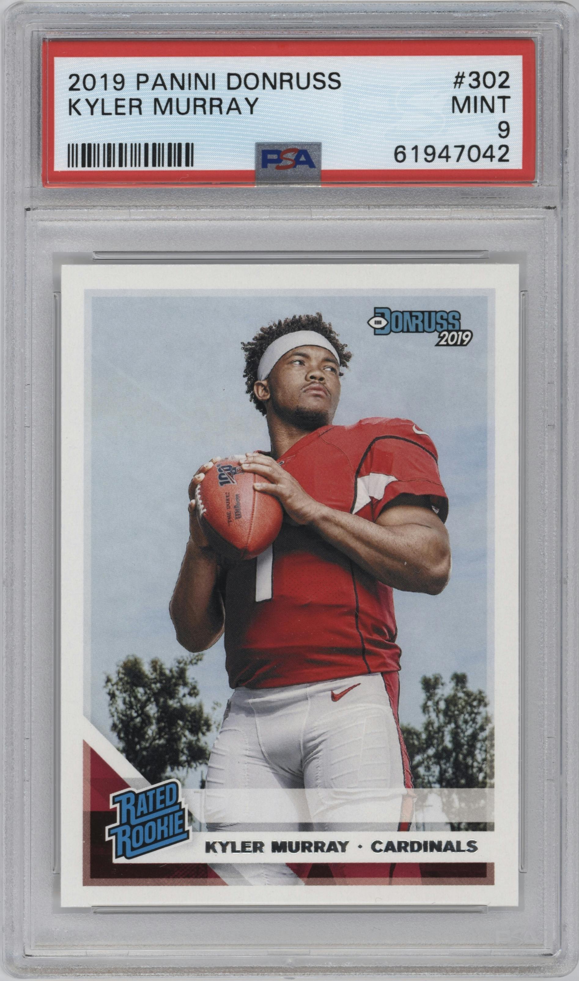 Kyler Murray from the 2019 Panini Donruss set graded by PSA and given an overall grade of 9.