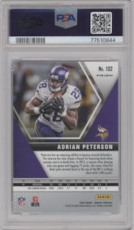 Adrian Peterson from the 2020 Panini Mosaic set featuring a Genesis parallel graded by PSA and given an overall grade of 10.