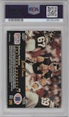 Brett Favre from the 1991 Pro Set Platinum set graded by PSA and given an overall grade of 9.