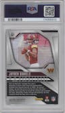 Jayden Daniels from the 2024 Panini Prizm set graded by PSA and given an overall grade of 10.