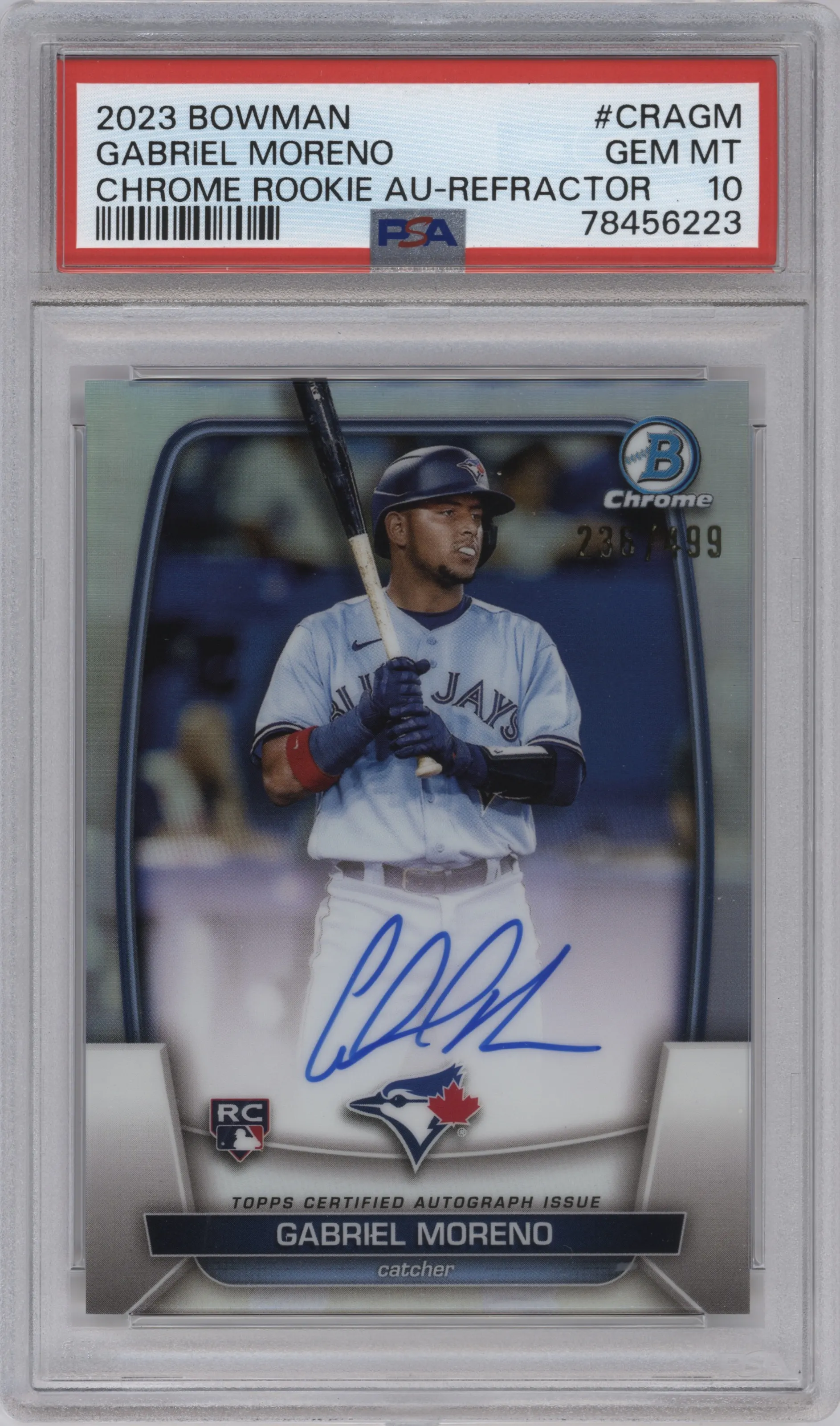 2023 Bowman Chr.Rke.Auto Gabriel Moreno Refractor PSA 10