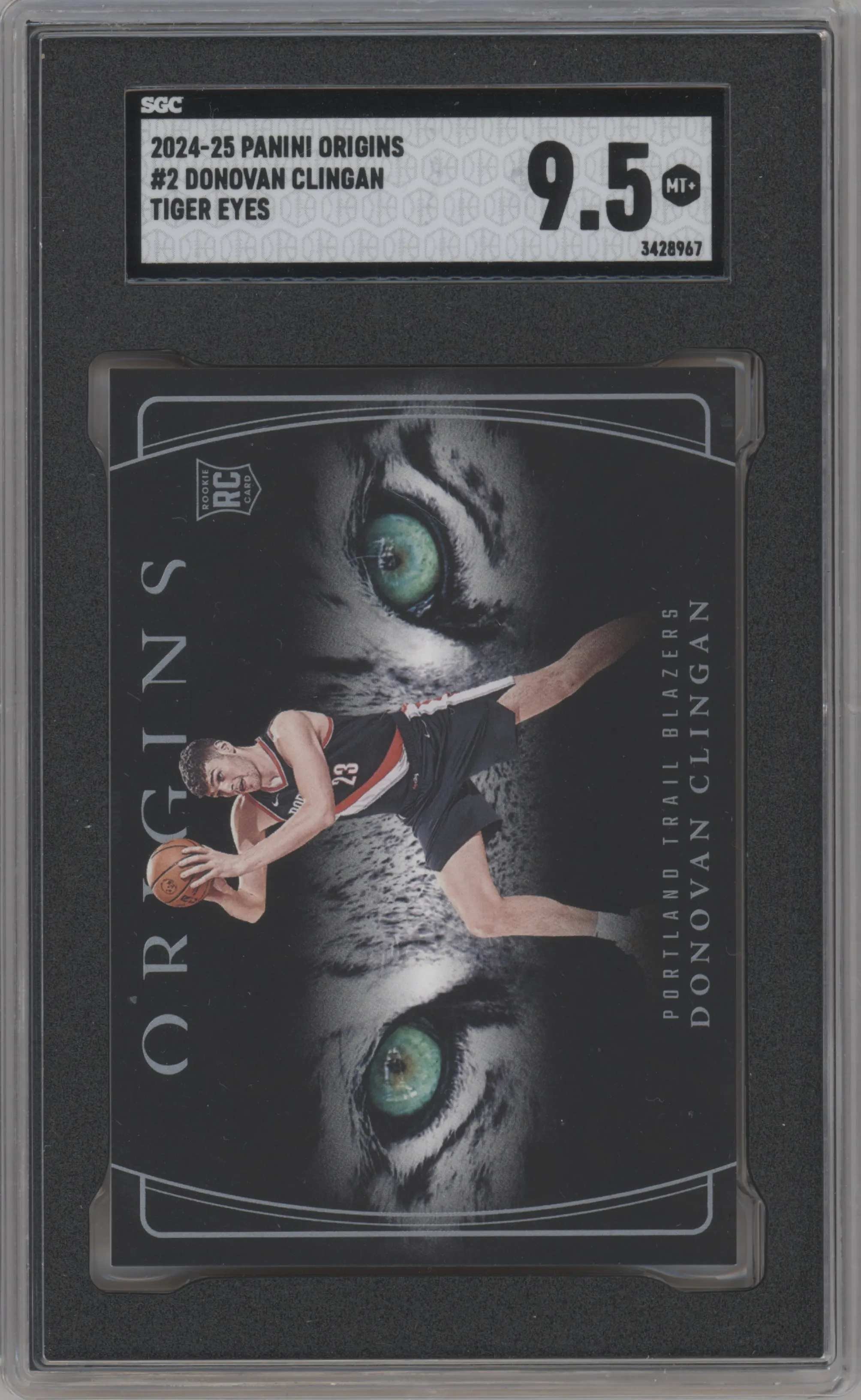 2024 Panini Origins Tiger Eyes Donovan Clingan #2 SGC 9.5