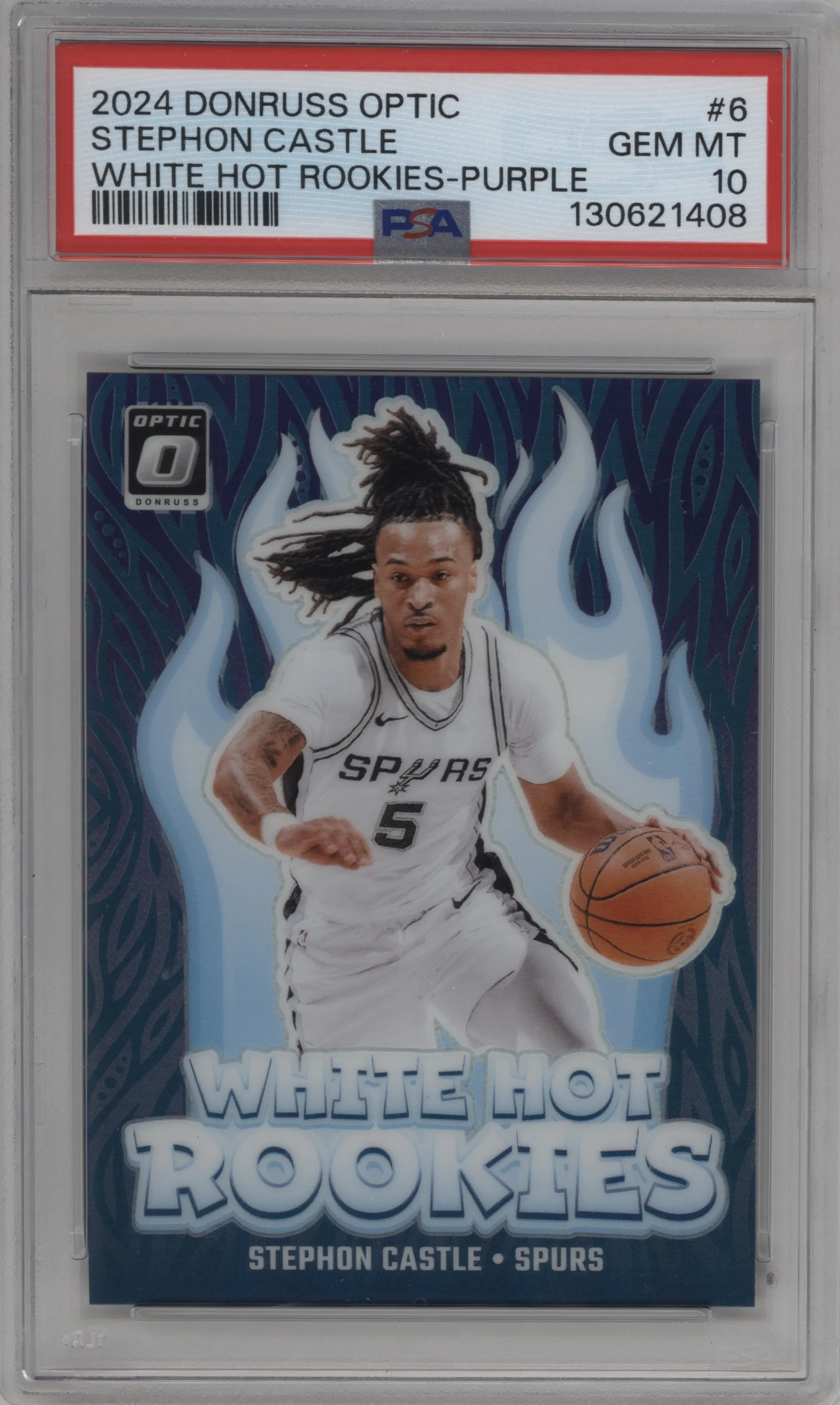 2024 Donruss Optic White Hot Rookies Stephon Castle Purple #6 PSA 10
