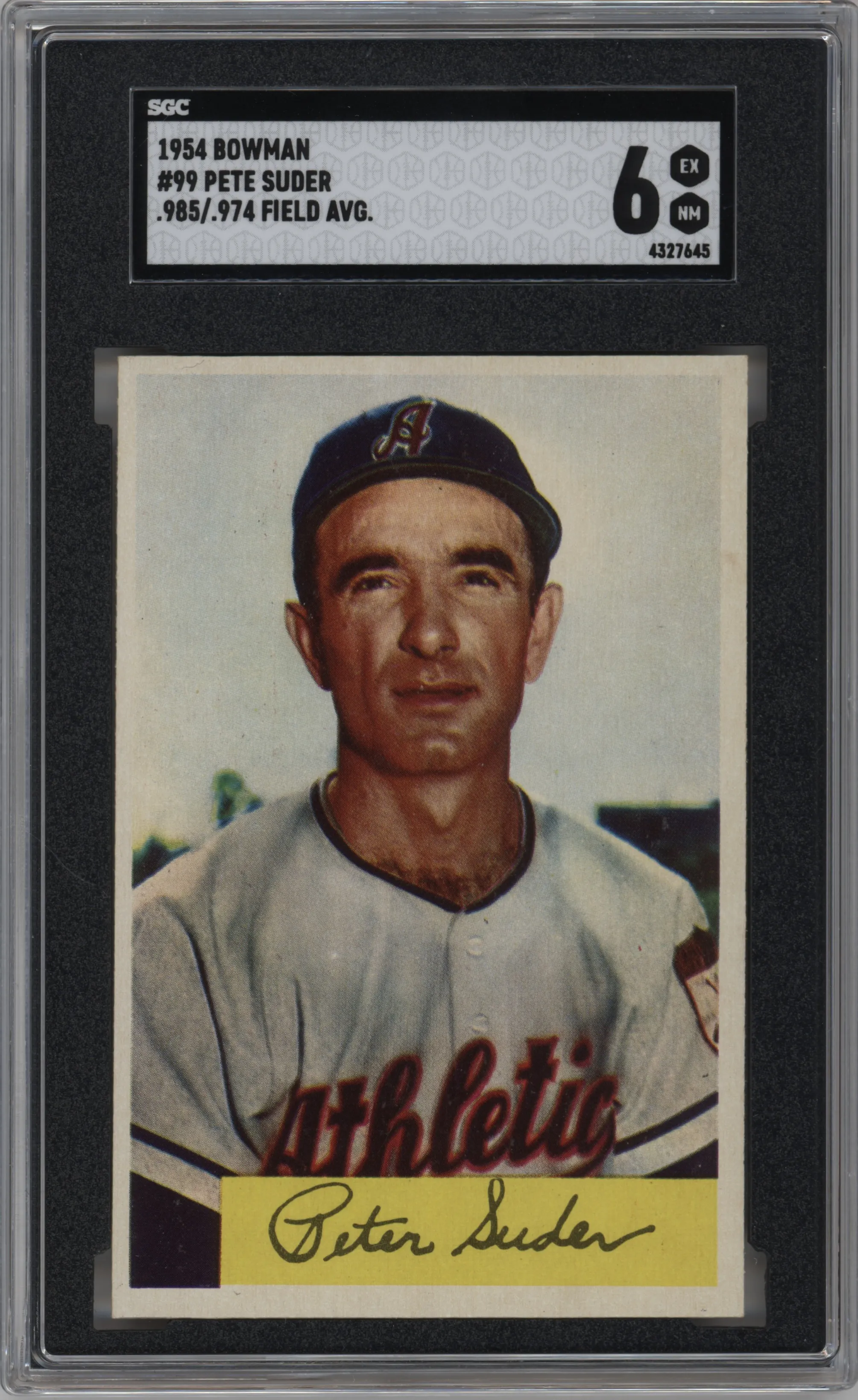 1954 Bowman Pete Suder Variation SGC 6