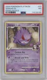 Gengar GL from the 2009 Pokemon Platinum set graded by PSA and given an overall grade of 7.