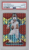 Tua Tagavailoa from the 2024 Panini Mosaic set featuring a Choice Red/Yellow Fusion parallel graded by PSA and given an overall grade of 10.