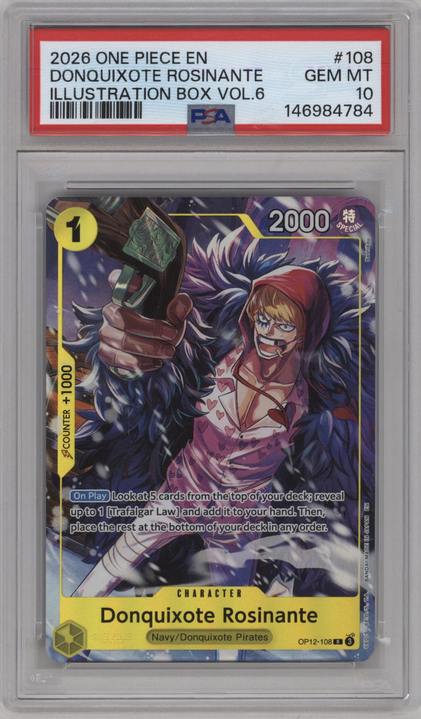 2026 One Piece Illustration Box Vol.6 Donquixote Rosinante PSA 10