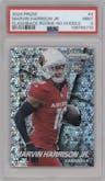 Marvin Harrison Jr. from the 2024 Panini Prizm set featuring a No Huddle parallel graded by PSA and given an overall grade of 9.