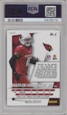 Marvin Harrison Jr. from the 2024 Panini Prizm set featuring a No Huddle parallel graded by PSA and given an overall grade of 9.