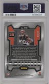 Chase Brown from the 2023 Panini Prizm set featuring a Navy Camo parallel graded by PSA and given an overall grade of 9.