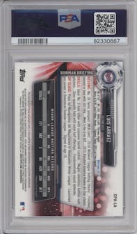Luis Arraez from the 2017 Bowman Chrome set graded by PSA and given an overall grade of 10.