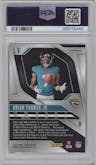 Brian Thomas Jr. from the 2024 Panini Prizm set featuring a Green Wave parallel graded by PSA and given an overall grade of 10.
