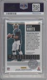 Jalen Hurts from the 2020 Panini Contenders Optic set featuring a White Box parallel graded by PSA and given an overall grade of 9.