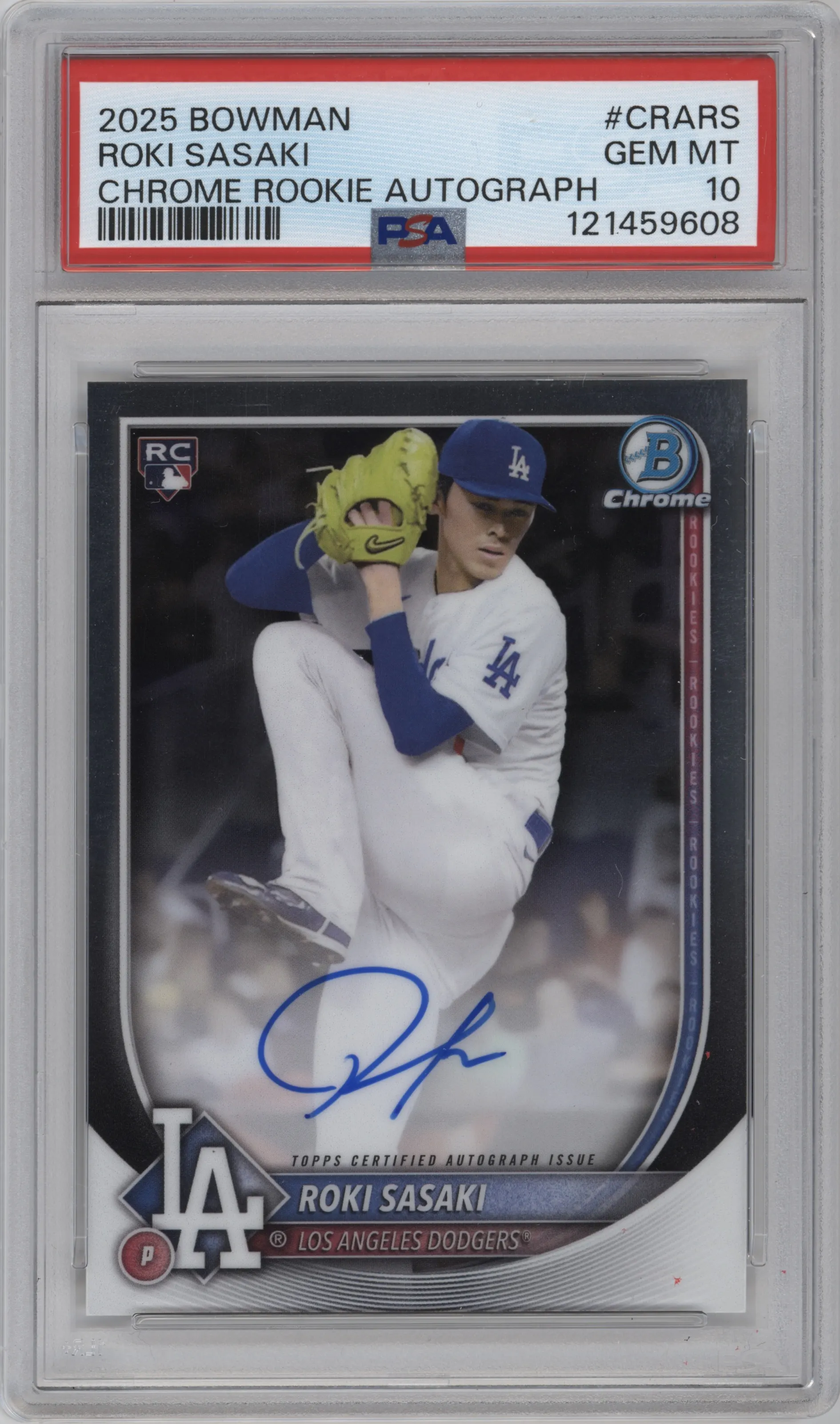 2025 Bowman Chrome Rke.Auto Roki Sasaki PSA 10