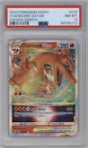 Charizard VSTAR from the 2023 Pokemon SWSH set graded by PSA and given an overall grade of 8.