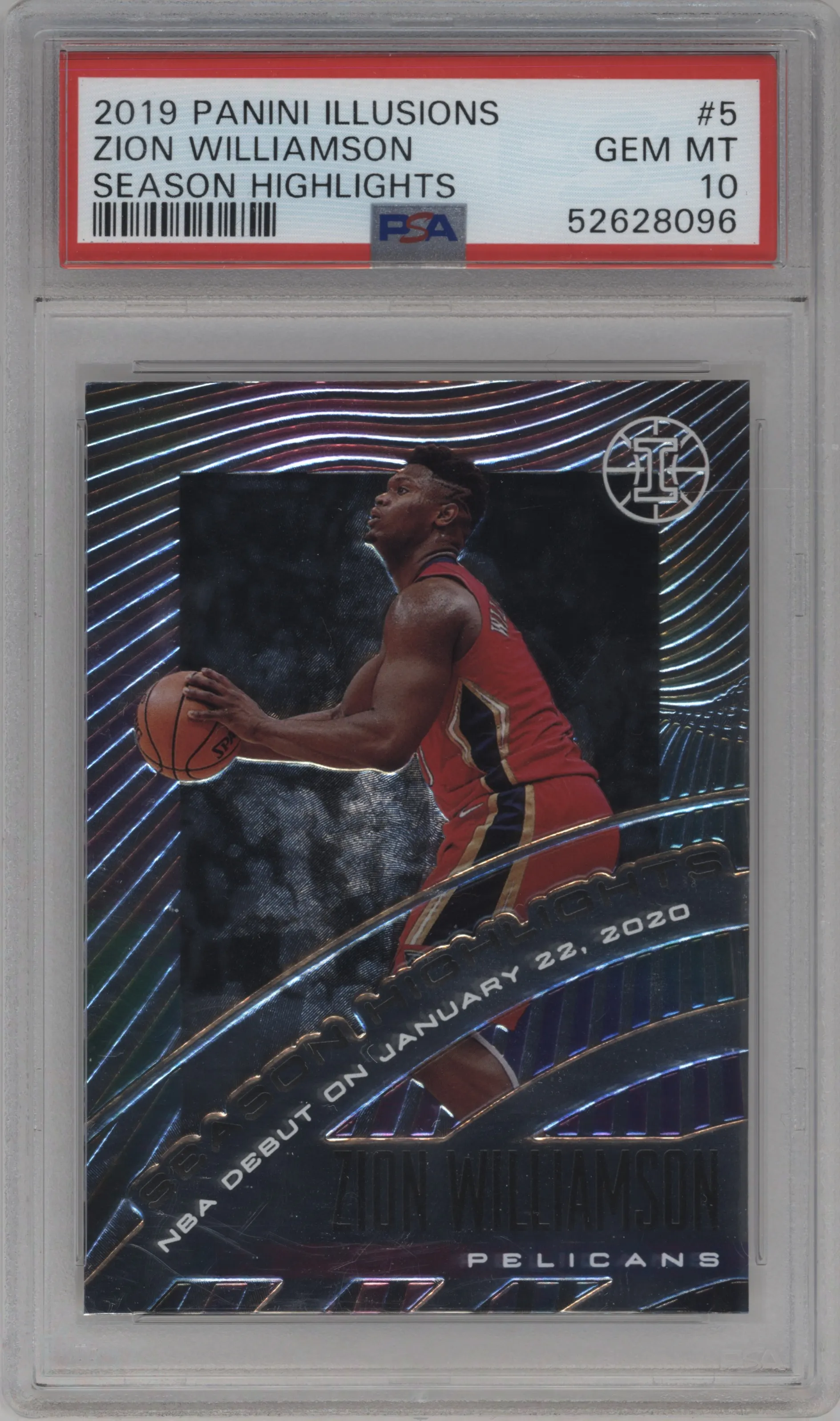 2019 Panini Illusions Season Highlights Zion Williamson #5 PSA 10