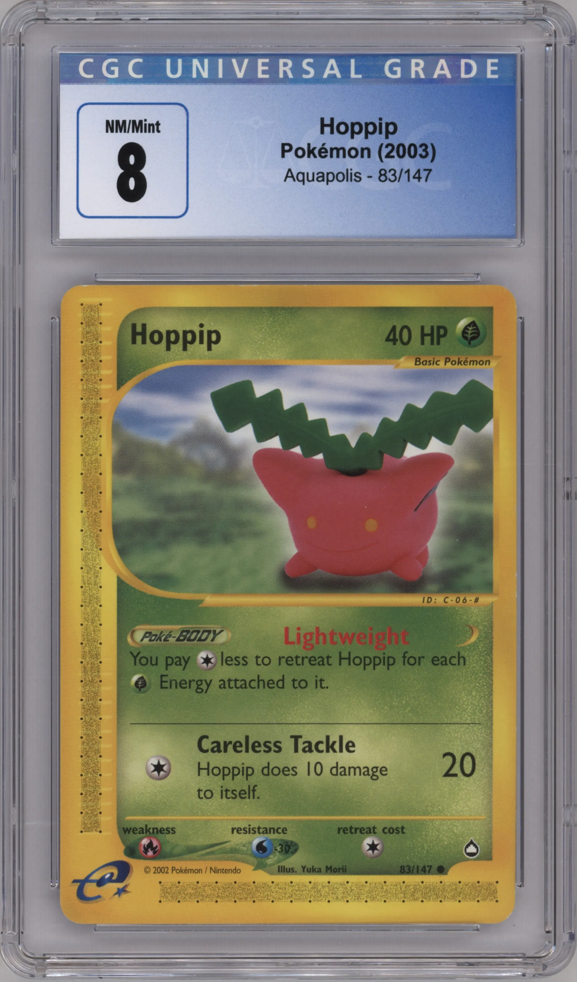 2003 Pokemon E-CARD Aquapolis Hoppip #83 CGC 8