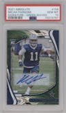 Micah Parsons from the 2021 Panini Absolute set featuring a Green Waves parallel graded by PSA and given an overall grade of 10.