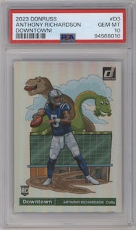 Anthony Richardson from the 2023 Panini Donruss set graded by PSA and given an overall grade of 10.
