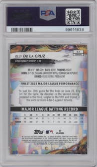 Elly De La Cruz from the 2024 Topps Finest set graded by PSA and given an overall grade of 10.