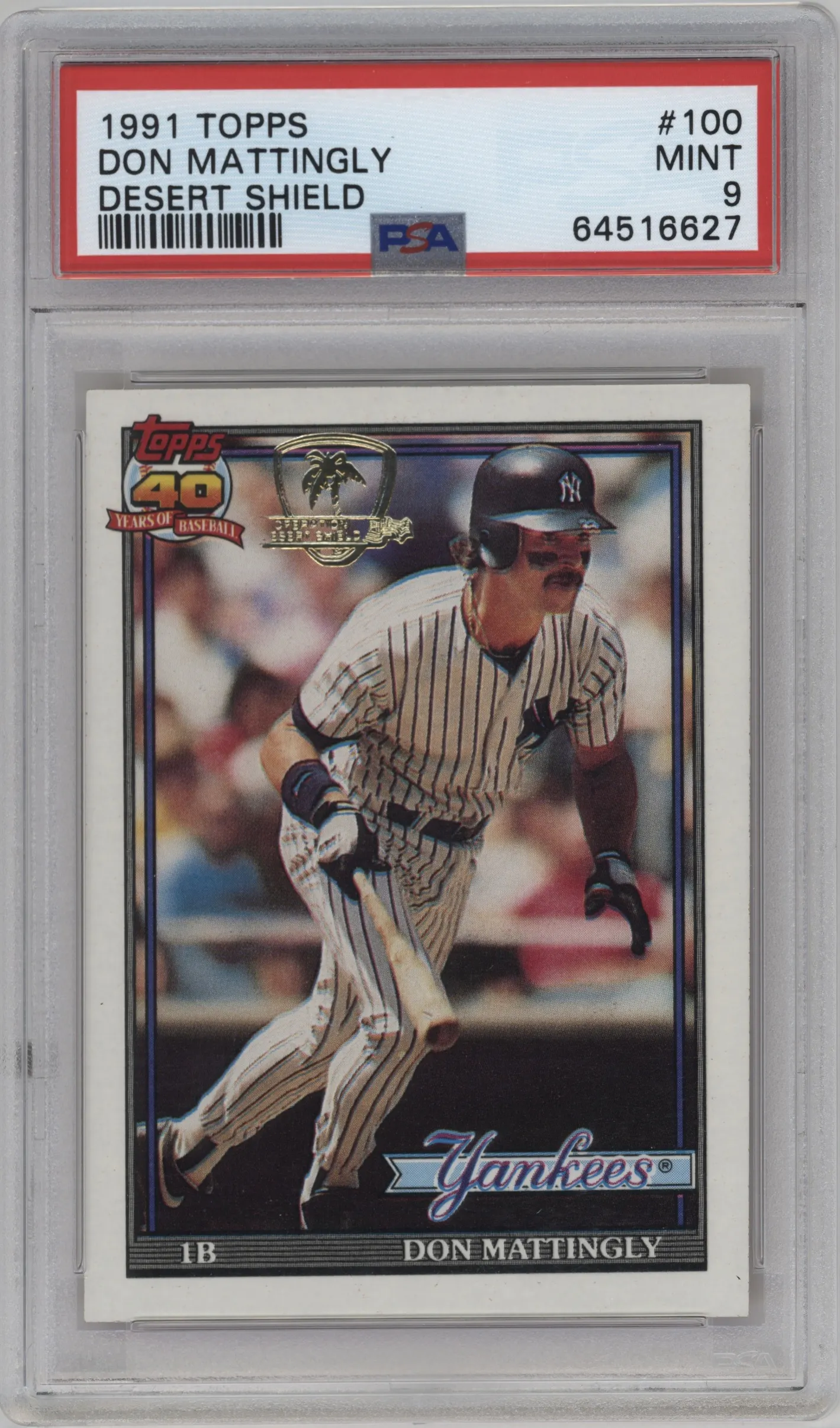 1991 Topps Don Mattingly Desert Shield #100 PSA 9