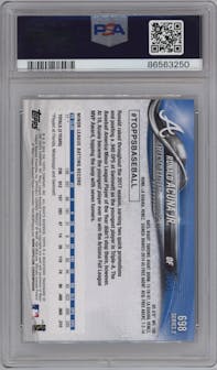 Ronald Acuna Jr. from the 2018 Topps Complete Set set graded by PSA and given an overall grade of 10.