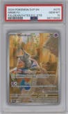 Mimikyu from the 2024 Pokemon SV set featuring a Paldean Fates Pokemon Center Elite Trainer boxes parallel graded by PSA and given an overall grade of 10.