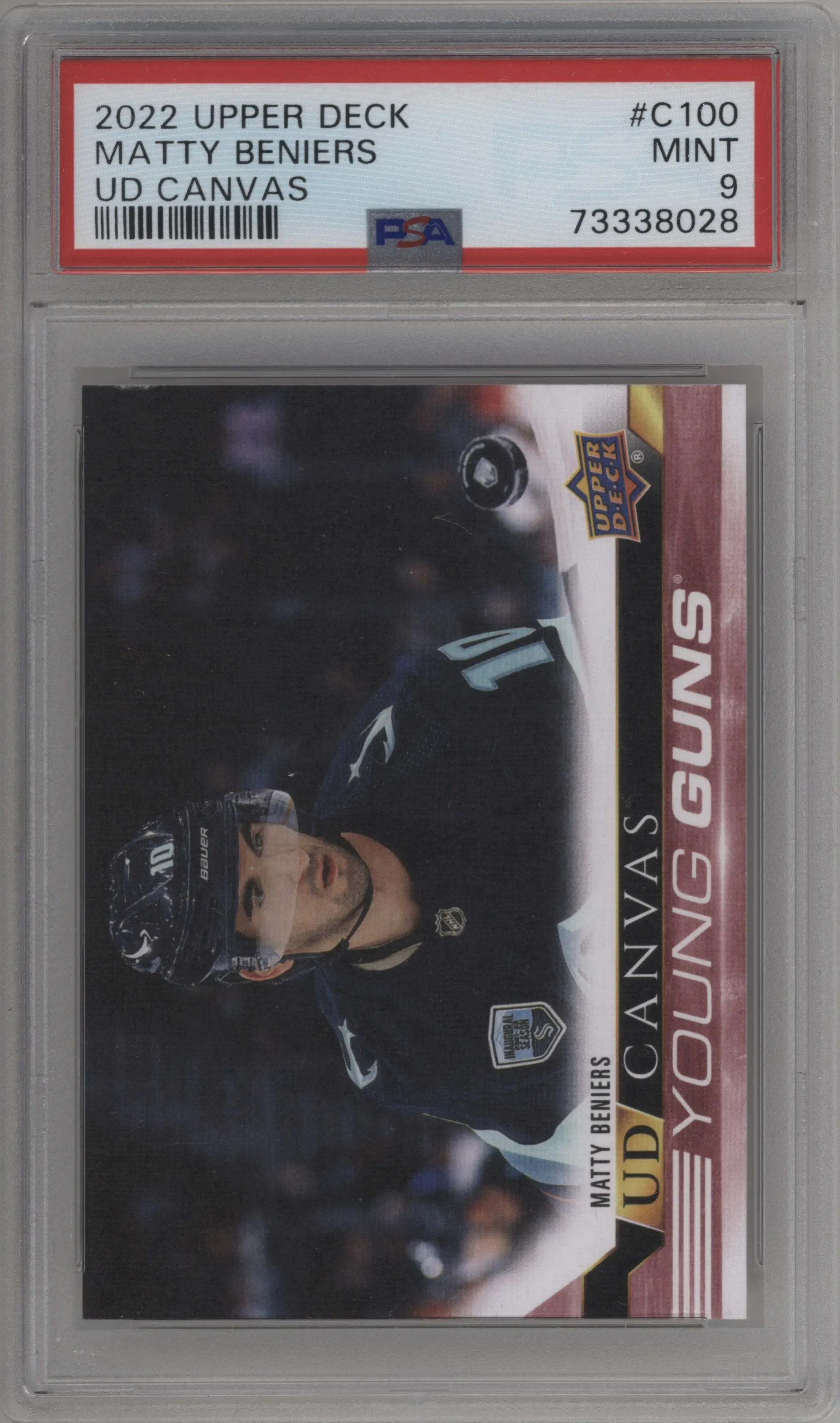 2022 Upper Deck UD Canvas Matty Beniers #C100 PSA 9