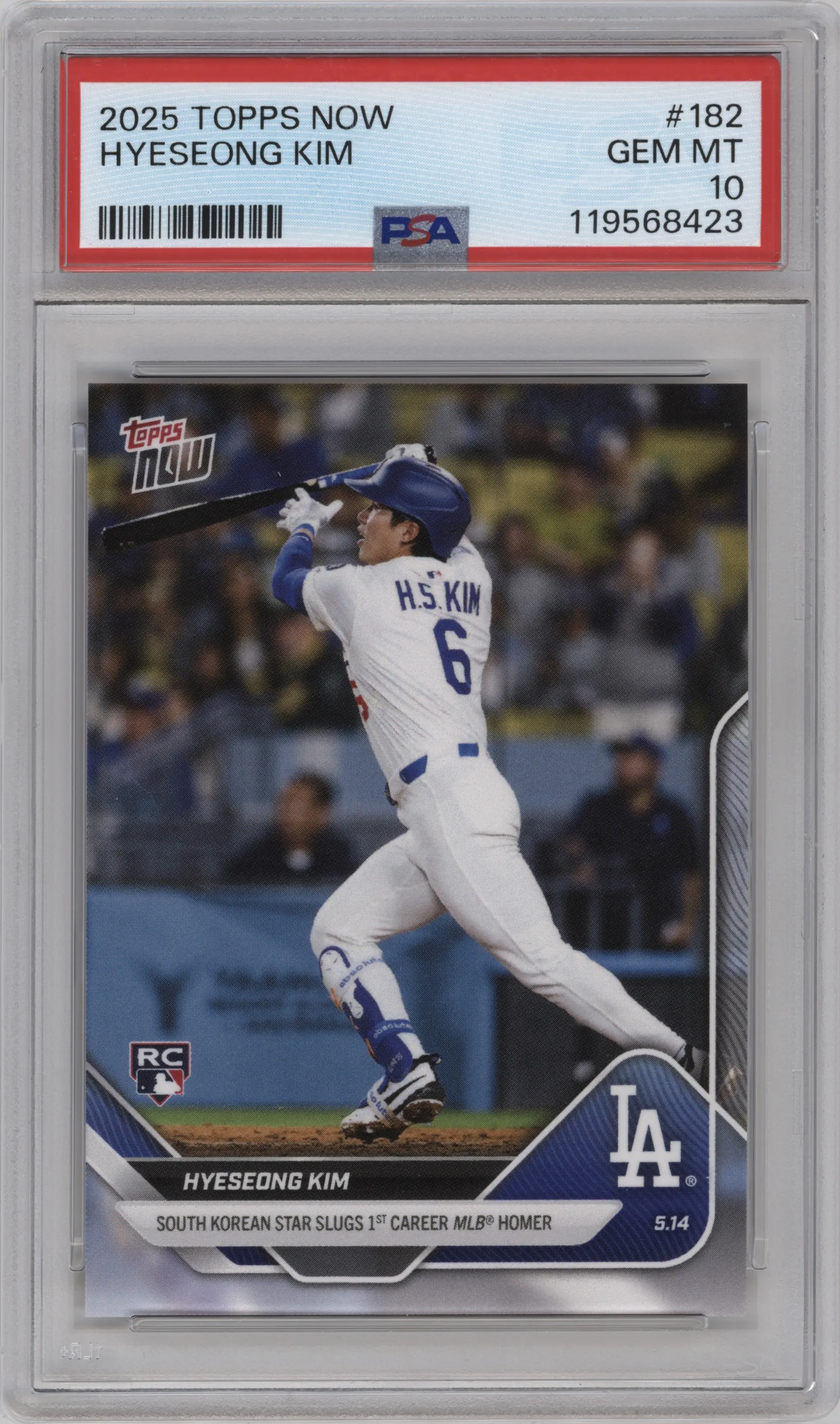 2025 Topps Now Hyeseong Kim #182 PSA 10