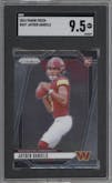 Jayden Daniels from the 2024 Panini Prizm set graded by SGC and given an overall grade of 9.5.